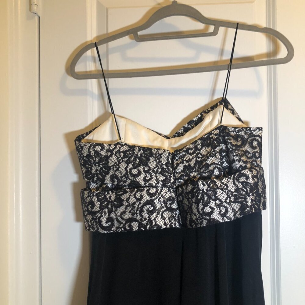 Marchesa Notte Black And White Lace Mini Cocktail Dress Size 6 EUC - Picture 3 of 12